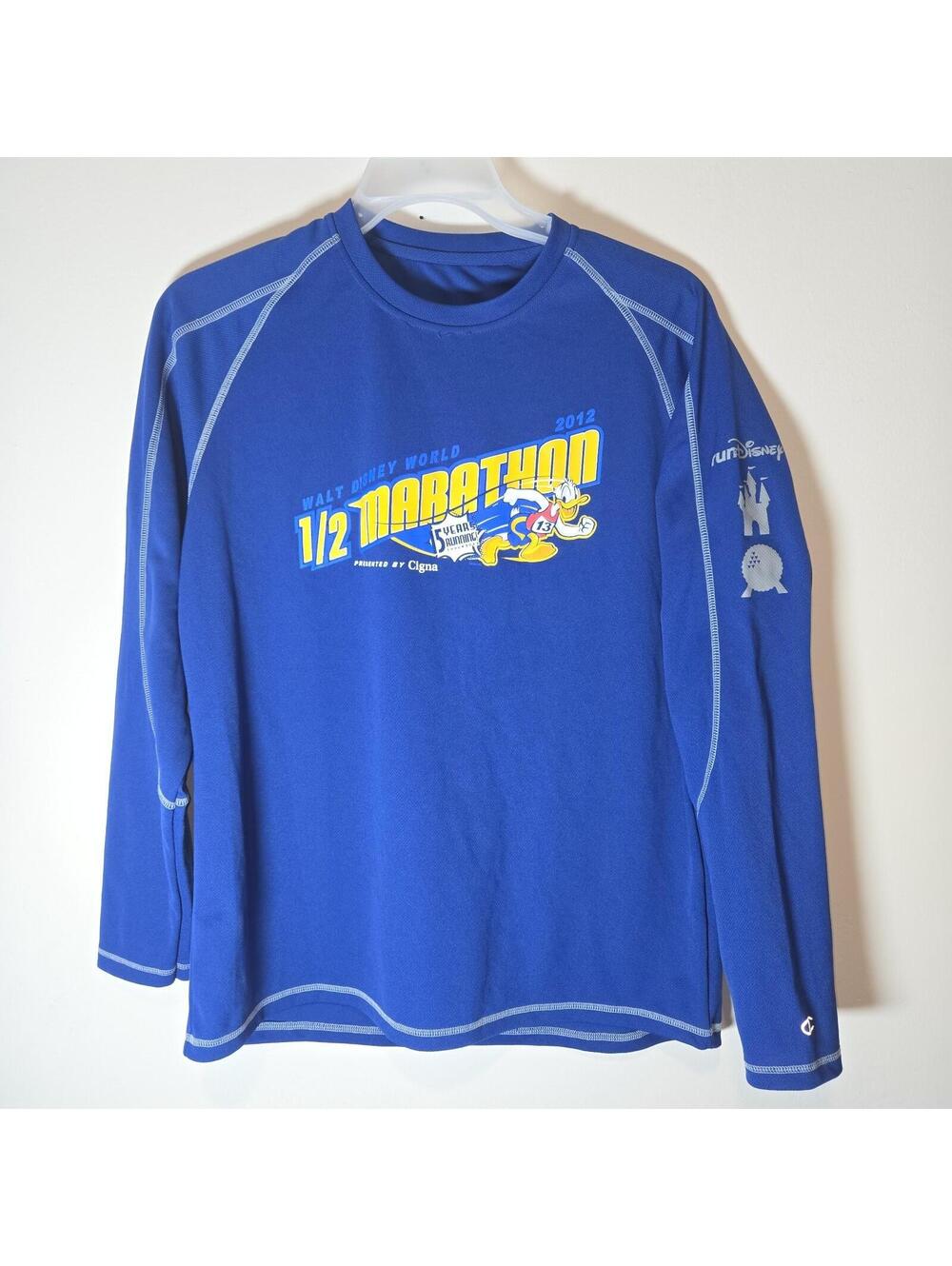 2024 Run Disney Half Marathon 13.1 Run Blue Shirt Adult sz M Donald Daisy Duck